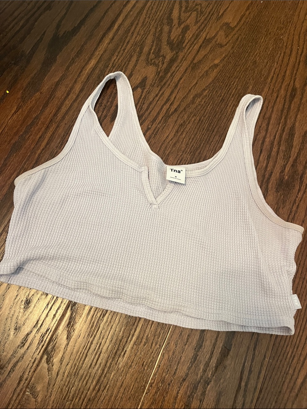 TNA Lilac Waffle Crop Tank